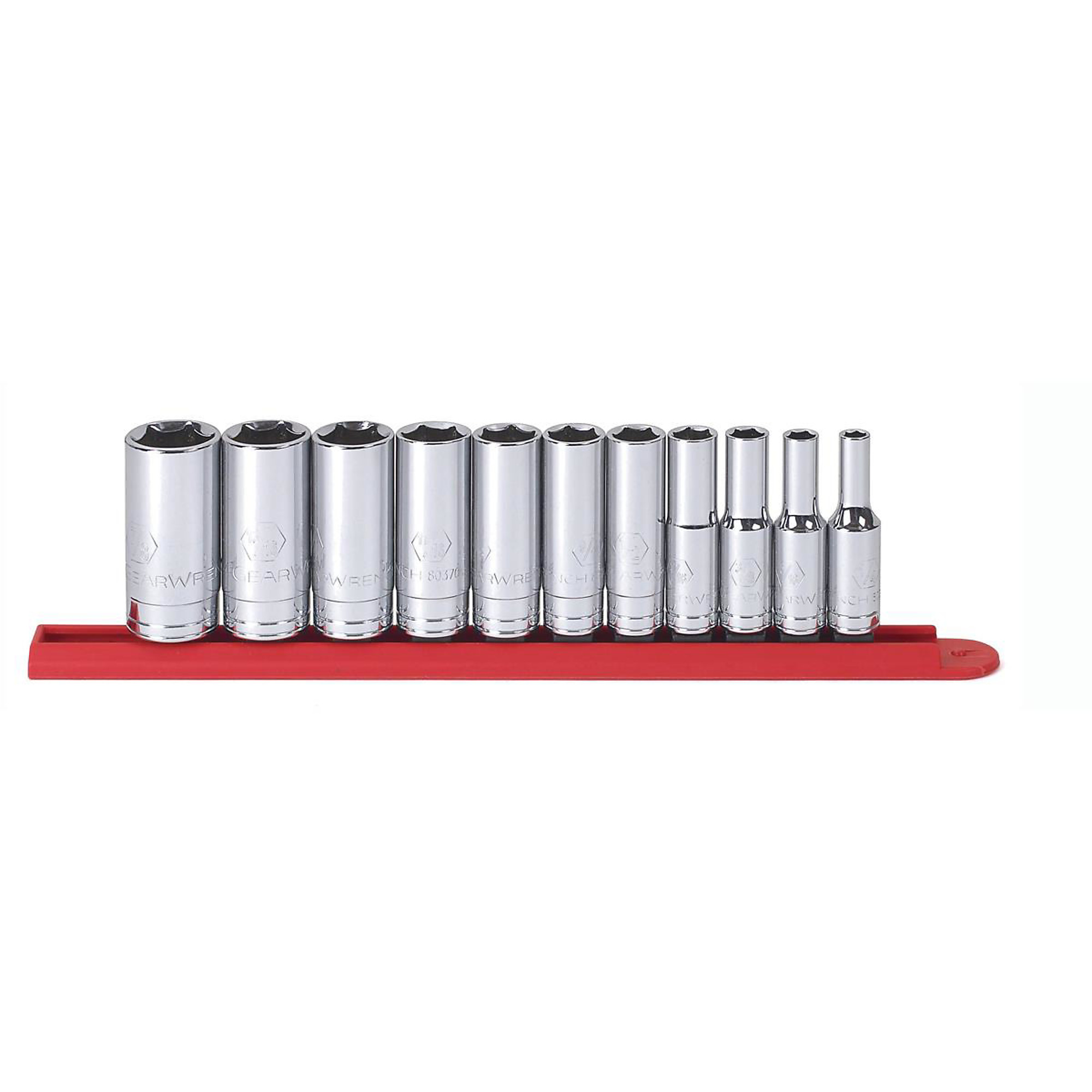 GearWrench 11-Pc. 3/8in. Drive 6-Pt. Deep SAE Socket Set, Model# KDT80555